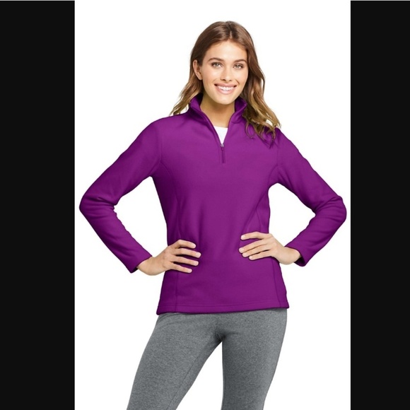 Lands' End Tops - Lands’ End fleece half zip pullover purple Small